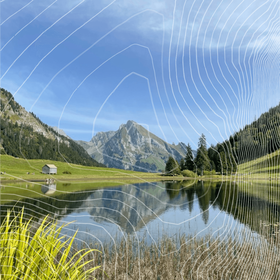 Dekoratives Bild der Gräppelensee und des Wildhuser Schafberg zur Illustration der Aktuelles Seite von Adrian Brügger